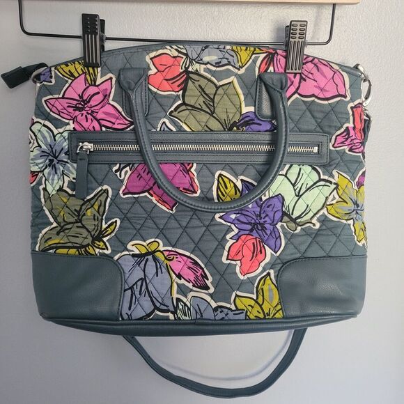 VERA BRADLEY FALLING FLOWERS DAY OFF SATCHEL Handbag‎ Crossbody - Picture 6 of 15